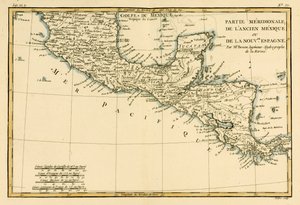 メキシコ南部、ギヨーム・レイナル著「地球のすべての既知の部分の地図」（1713-96）から1780年にジュネーブで出版